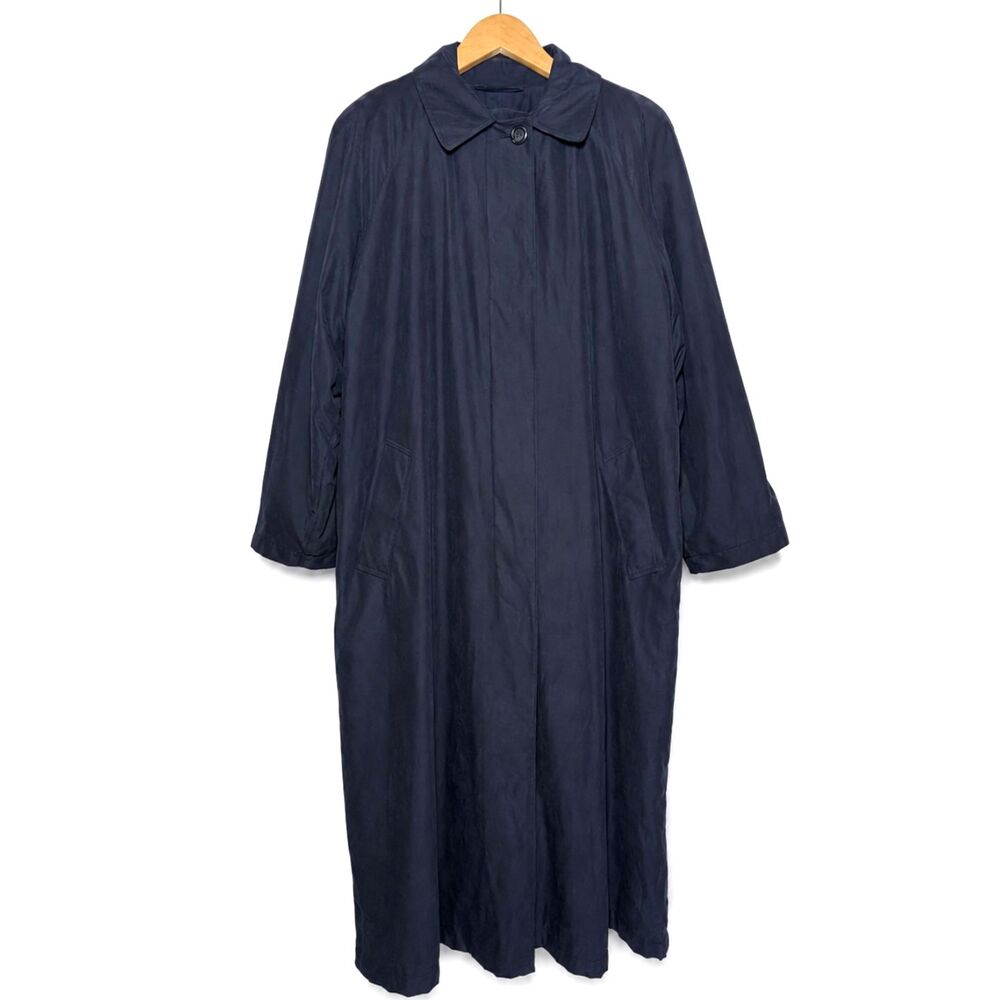 Vintage London Fog Navy Blue Raincoat Trench Coat Women’s 10